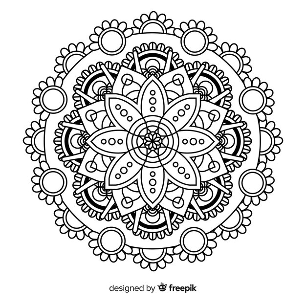 Creatieve lineaire mandala achtergrond