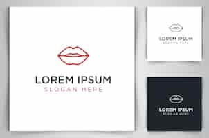 Gratis vector creatieve lippen schoonheid concept logo design template vector illustratie geïsoleerde achtergrond