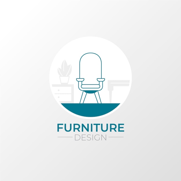 Creatieve minimalistische meubels logo sjabloon