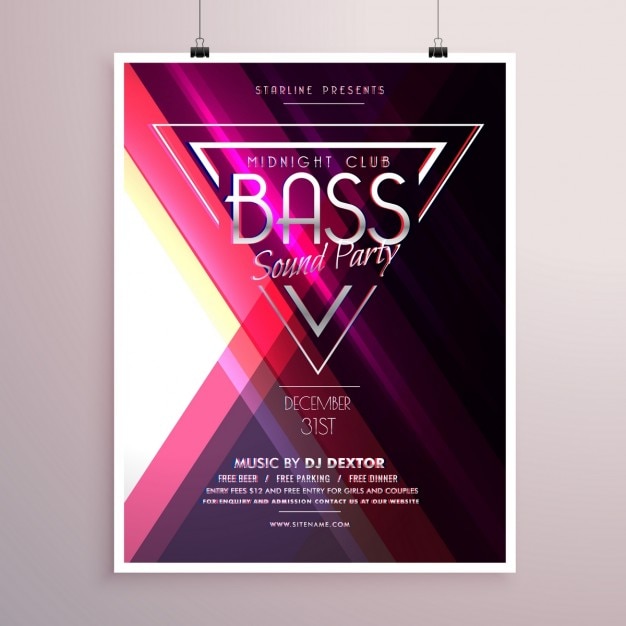 Gratis vector creatieve muziek partij flyer poster uitnodiging evenement template