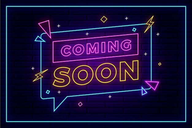 Gratis vector creatieve neon teaser achtergrond