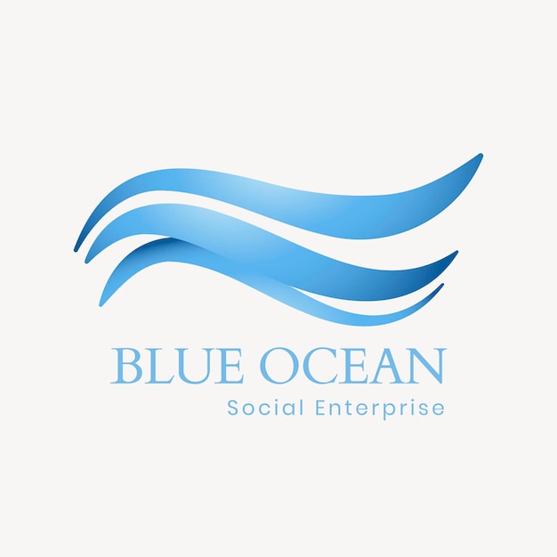 Gratis vector creatieve oceaan logo sjabloon, water illustratie voor zakelijke vector