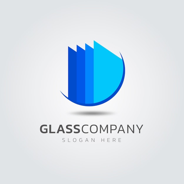 Creatieve platte glazen logo-ontwerpsjabloon