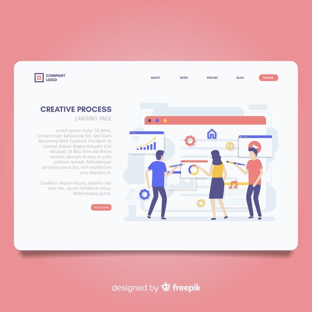 Creatieve proces-bestemmingspagina