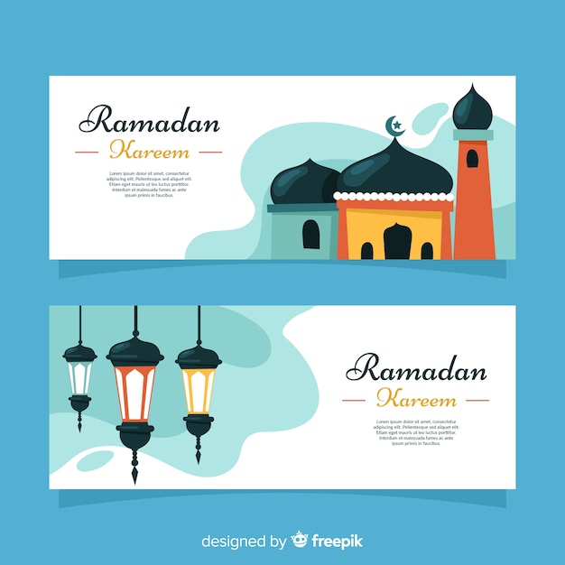 Creatieve ramadan bannners