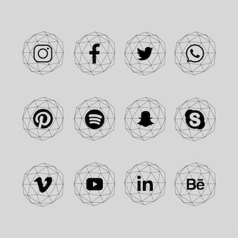 Creatieve sociale media populaire pictogrammen