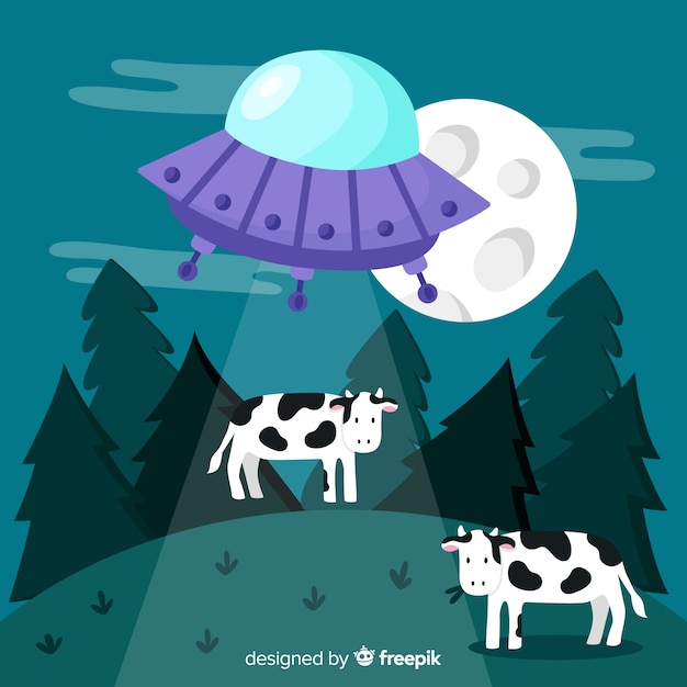 Gratis vector creatieve ufo achtergrond