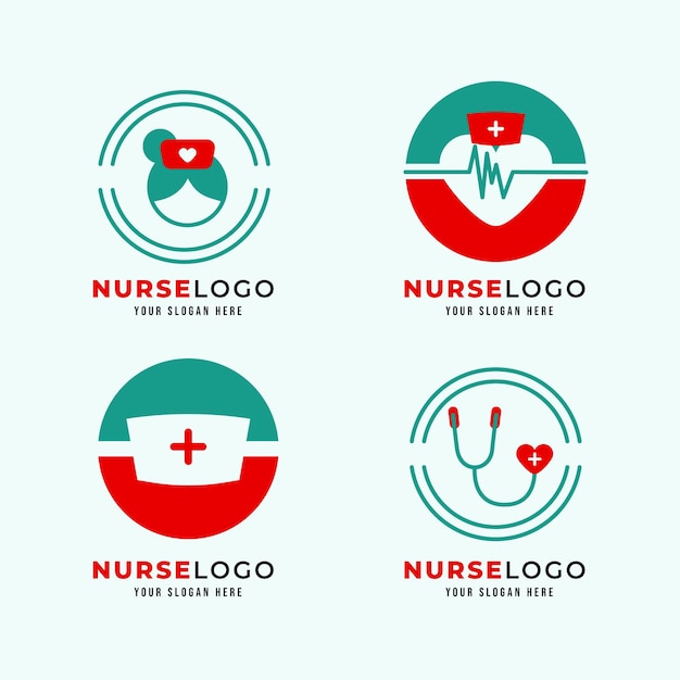 Gratis vector creatieve verpleegster logo sjablonen