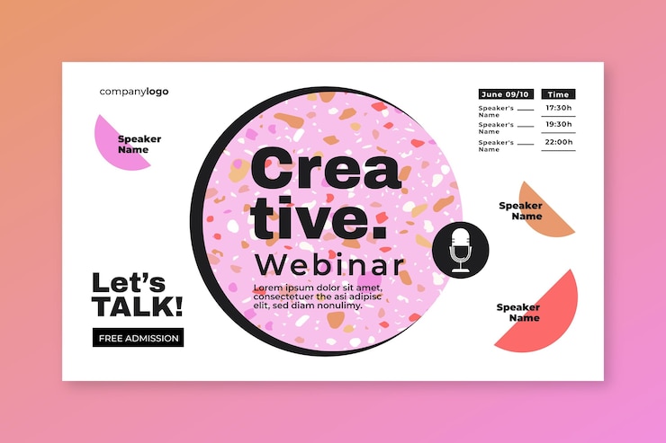 Gratis Vector creatieve webinar banner uitnodiging sjabloon