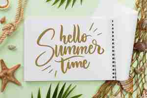 Gratis vector creatieve zomer belettering met foto