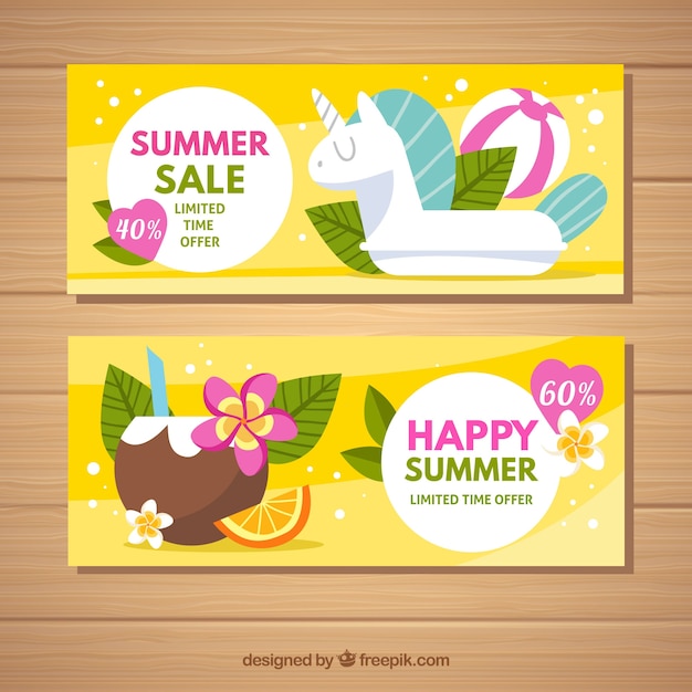 Creatieve zomer verkoop banner collectie