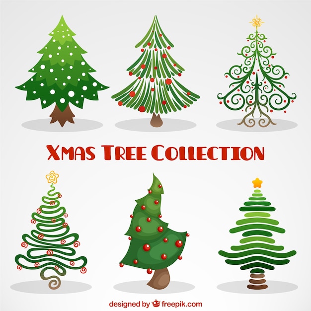 Gratis vector creative kerstbomen