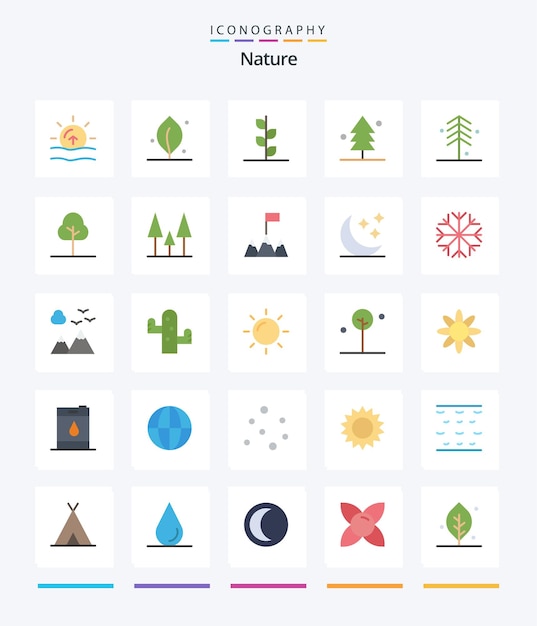 Creative Nature 25 Flat icon pack Zoals vlag natuur tuin bos groen