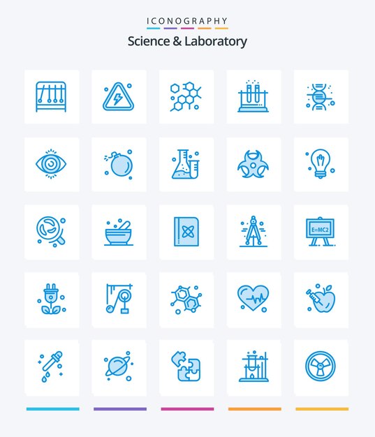Creative Science 25 Blue icon pack Zoals wetenschappelijke DNA-celwetenschapstest