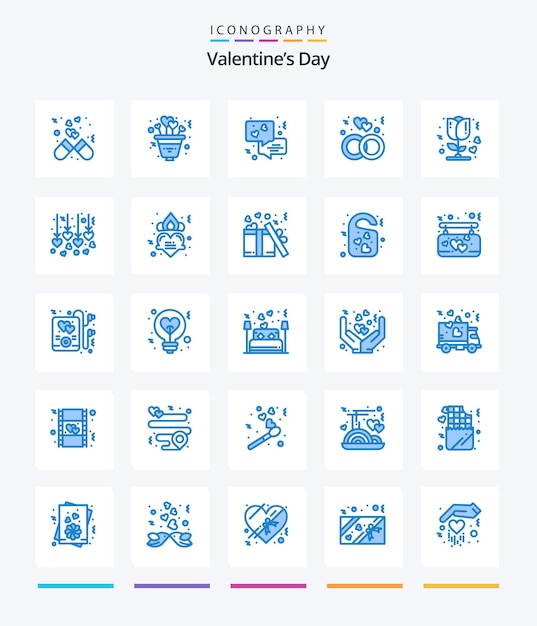 Gratis vector creative valentines day 25 blue icon pack zoals roos bruiloft romantiek ring verloving