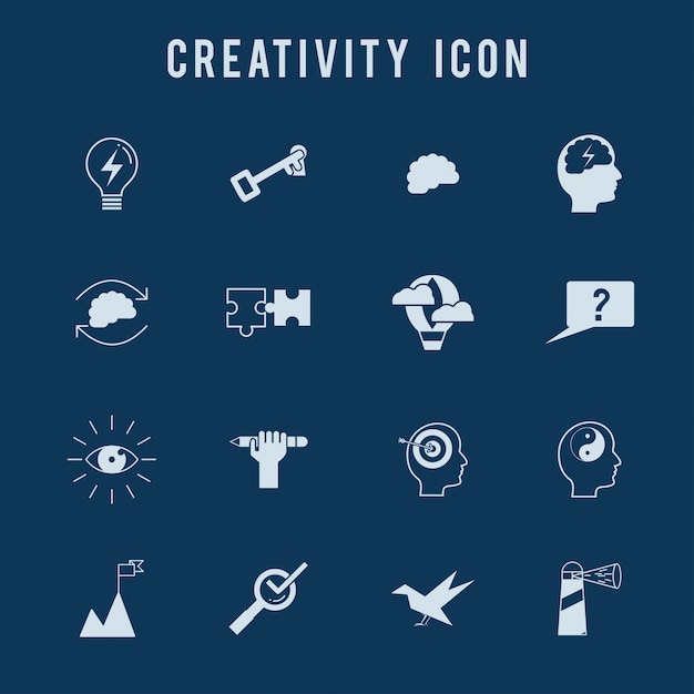 Creativiteit icon set