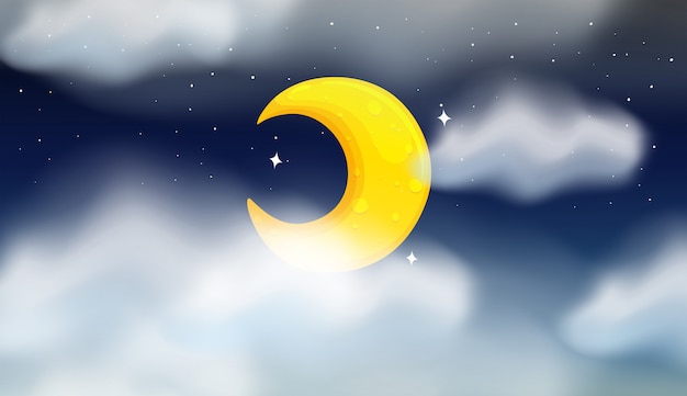 Cresent maan nachtscène