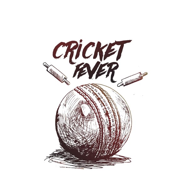 Cricket Fever Freehand Sketch Grafisch ontwerp Vectorillustratie