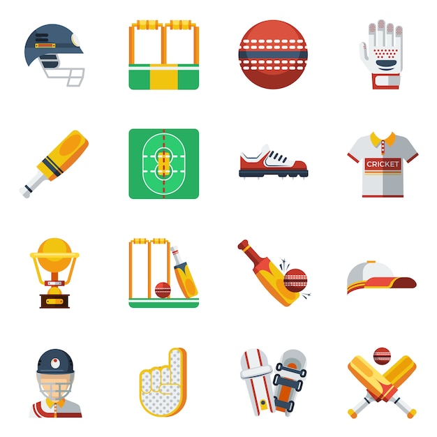 Gratis vector cricket icons set
