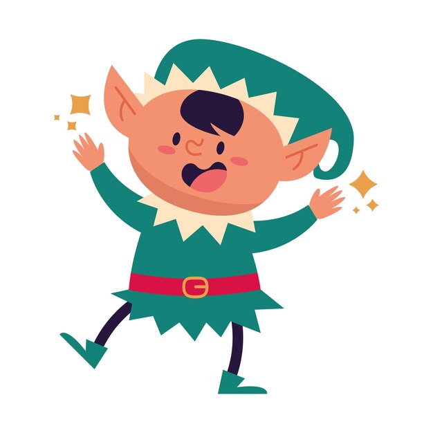 Gratis vector cristmas karakter elf illustratie