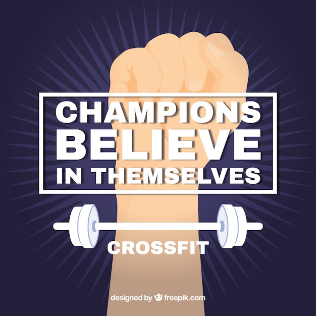 Gratis vector crossfit achtergrond met citaat