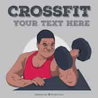 Gratis vector crossfit achtergrond van de mens het opheffen gewichten