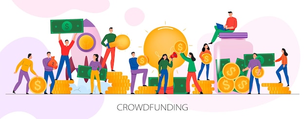 Crowdfunding illustratie