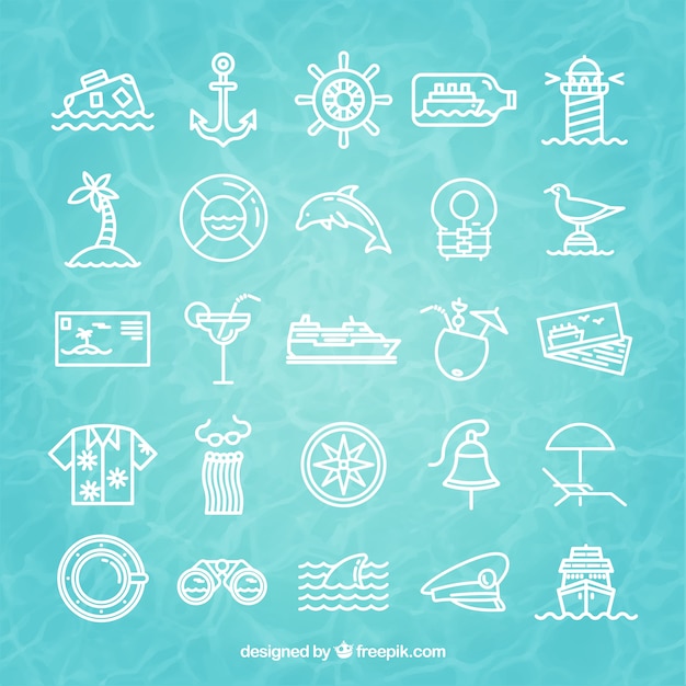 Gratis vector cruise pictogrammen