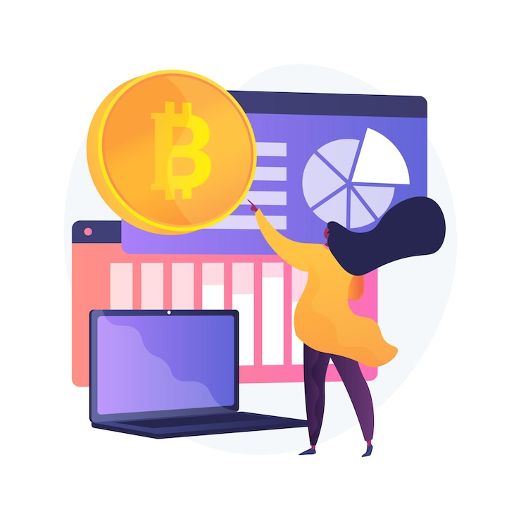 Gratis Vector cryptocurrency markt abstracte concept illustratie