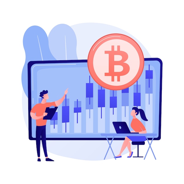 Cryptocurrency trading desk abstracte concept illustratie