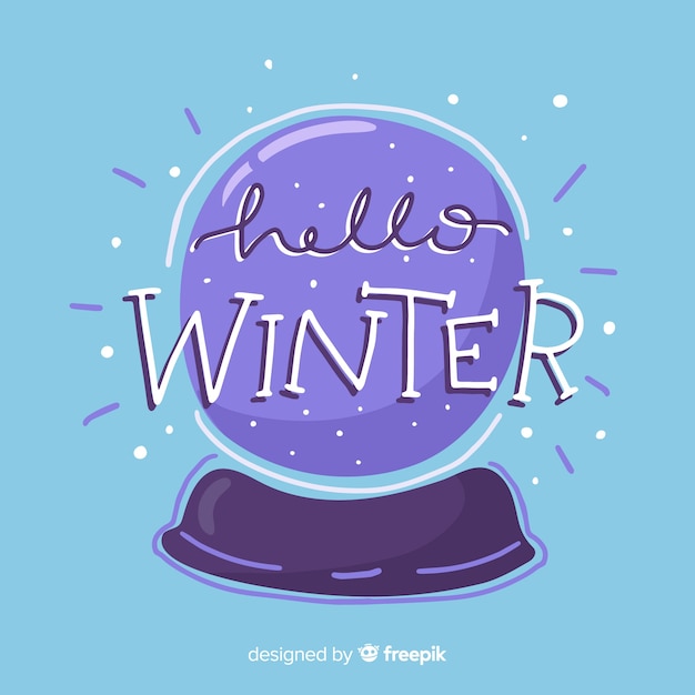 Gratis vector crystal ball winter achtergrond