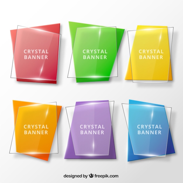 Gratis vector crystal banners collectie