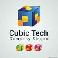 Gratis vector cube color logo