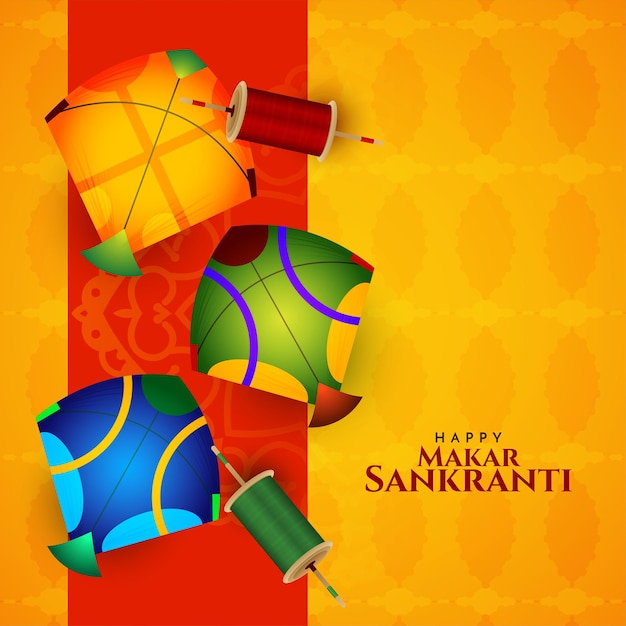Culturele Makar Sankranti Indiase festival achtergrond ontwerp vector