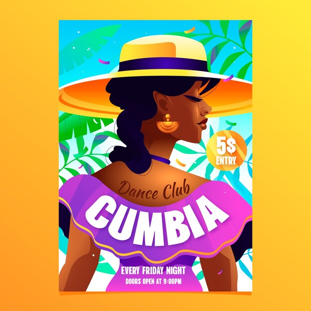 Cumbia feest poster sjabloon