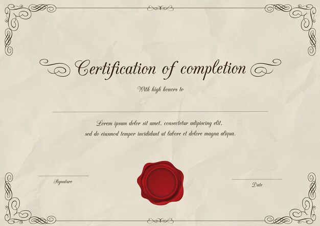 Cumpled Certification Template