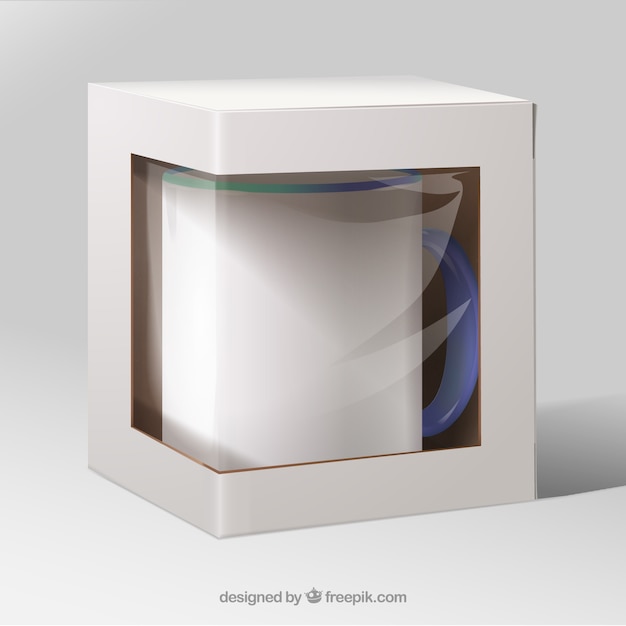 Cup verpakking in realistische stijl