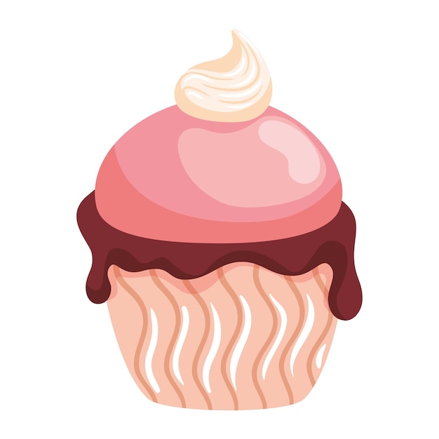 Gratis vector cupcake dessert op witte achtergrond icoon ontwerp