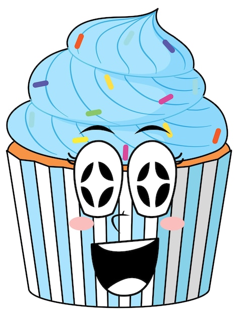 Gratis vector cupcake met blauwe room