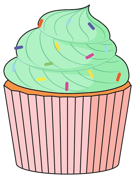 Gratis vector cupcake met groene room