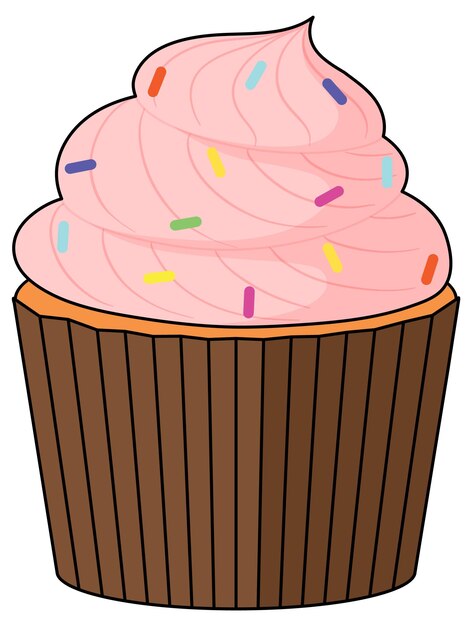 Cupcake met roze crème erop