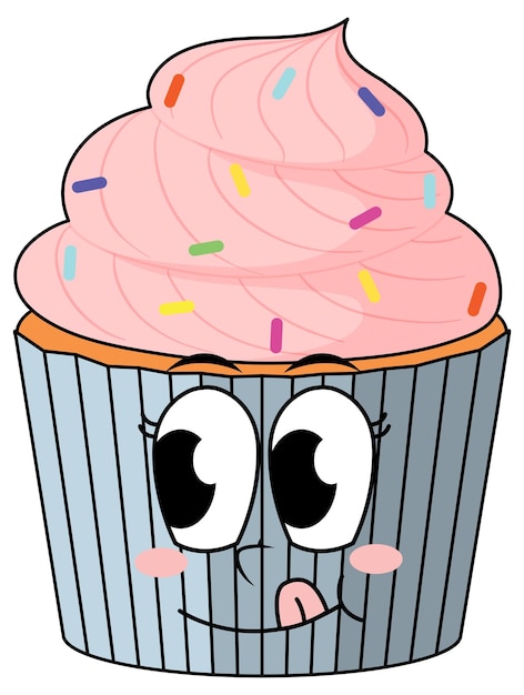 Gratis vector cupcake met roze crème