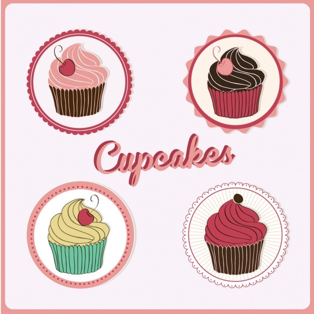 Gratis vector cupcakes ontwerp