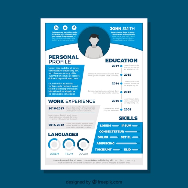 Gratis vector curriculum sjabloon