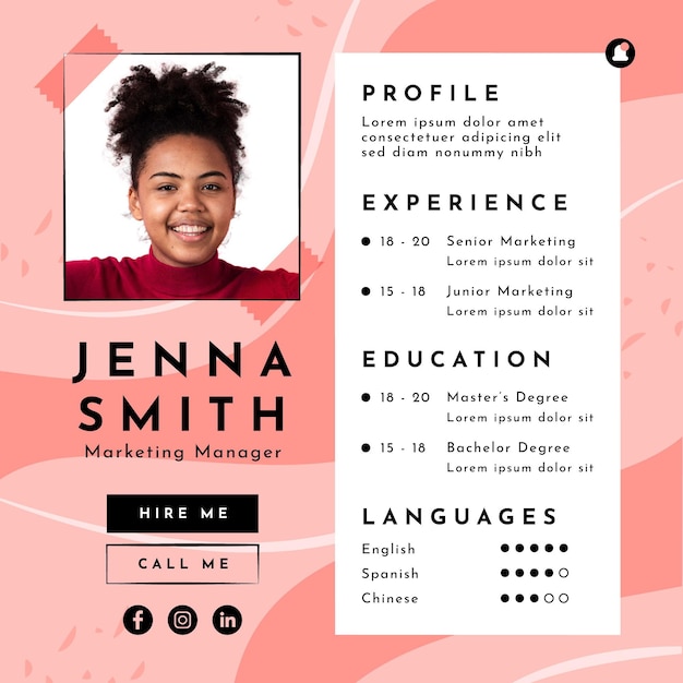 Gratis vector curriculum vitae-sjabloon