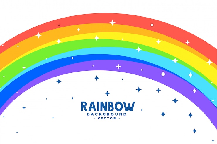 Gratis Vector curve regenboog boog met sterren achtergrond
