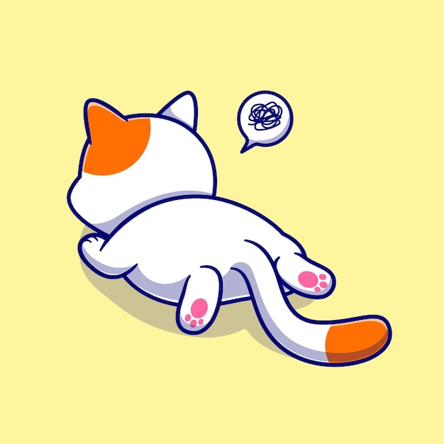 Cute Cat Get Mad Cartoon Vector Icon Illustratie. Dierlijke natuur pictogram Concept geïsoleerd Premium Vector. Platte cartoonstijl