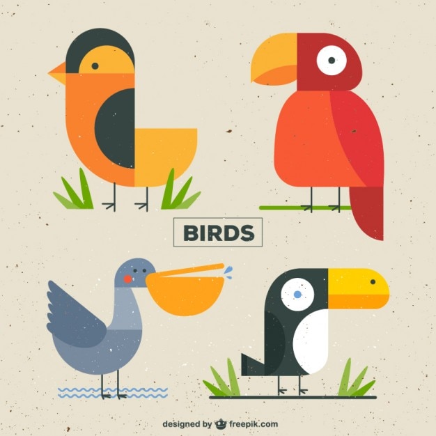 Cute illustrated vogels