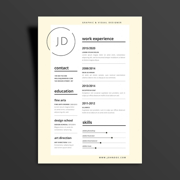 Cv-template met minimaal concept