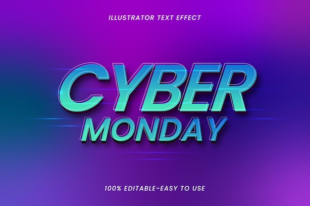 Cyber maandag bewerkbaar teksteffect eps-bestand